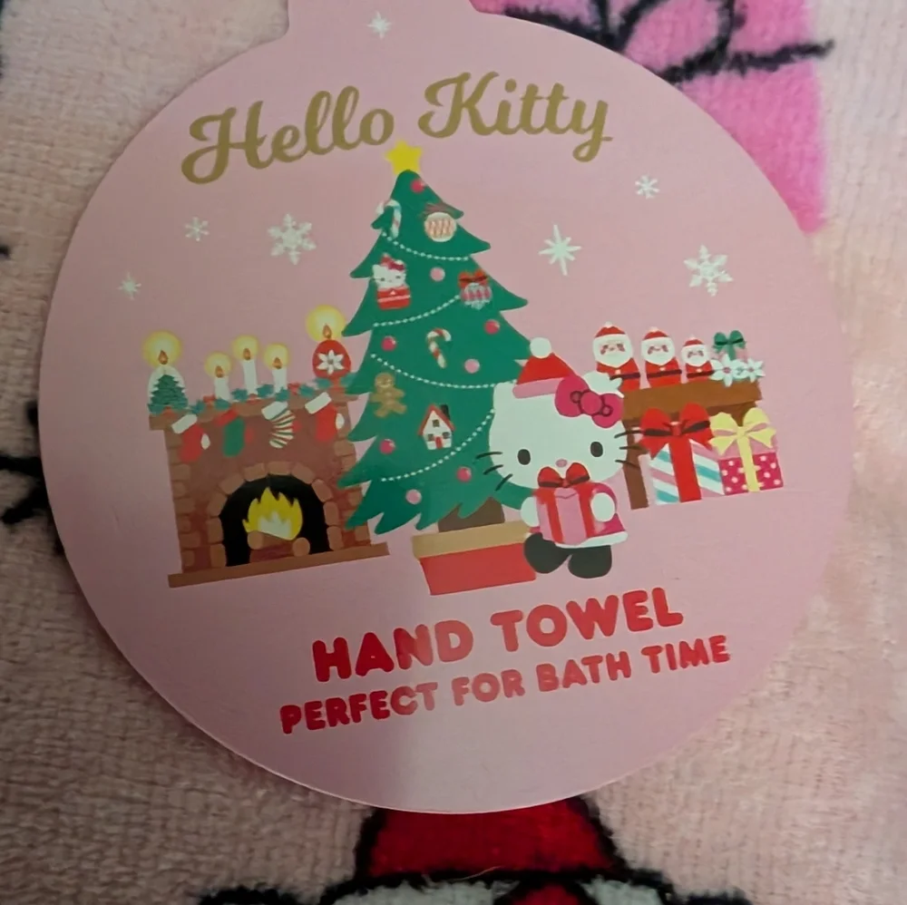 8 Sanrio Hello Kitty Pink Christmas Hand Towels